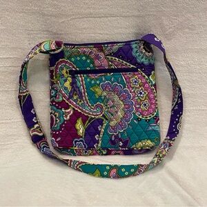 Vera Bradley Hipster Heather Quilted Fabric Crossbody Bag Purse Roomy EUC